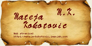 Mateja Kokotović vizit kartica